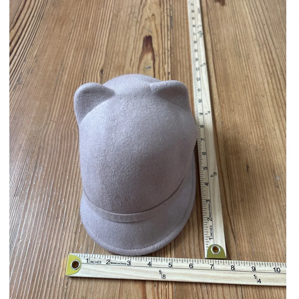 Zara Cat Ear Felt Cap Girls Tan Equestrian Style Hat SIZE OS